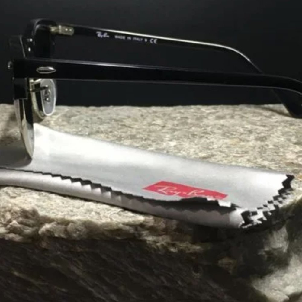 Ray Ban RB3016 Classic Retro Punk Clubmaster Sunglasses Black Silver Dark Lens - Picture 6 of 6